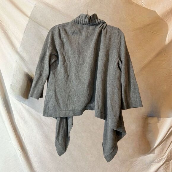 Soft Surroundings Ruffle Cardigan M Open Front Cozy Waterfall Knit Feminine Chic - Picture 4 of 10